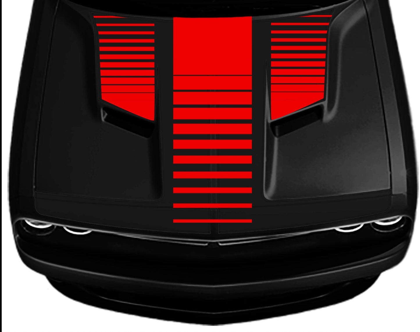 Triple Threat Hood Stripes - 2015 or newer Challenger R/T and SXT