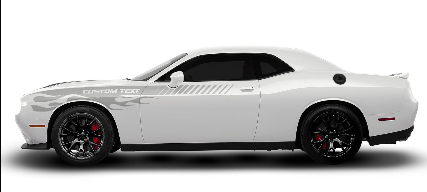 Stripe + Flame Decal Kit for Challenger